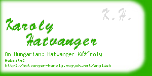 karoly hatvanger business card